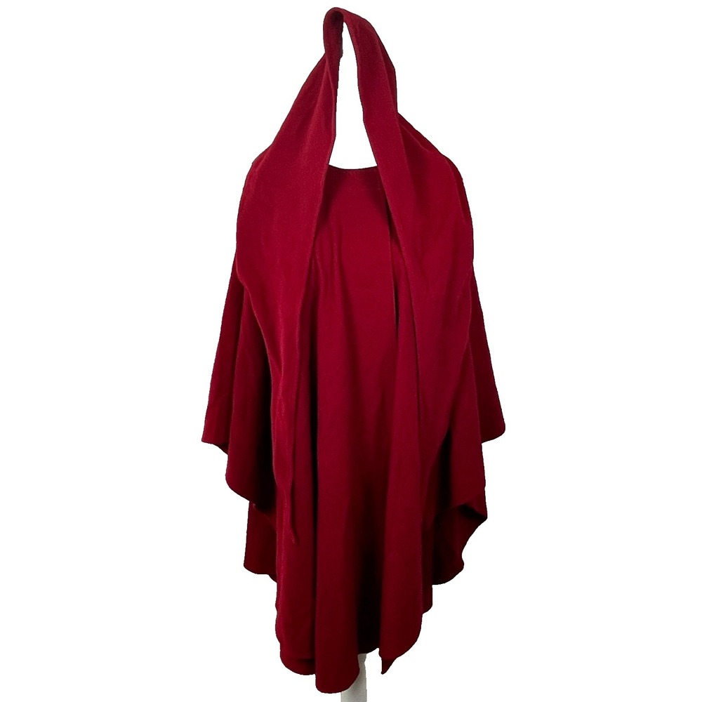 Vtg Molina Jimmy Hourihan Hooded Cape Cloak Coat Wool Cashmere OS Red Ireland